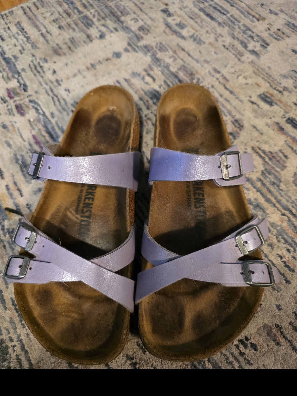 Birkenstock Lavender Triple Strap Sandal with Buckles